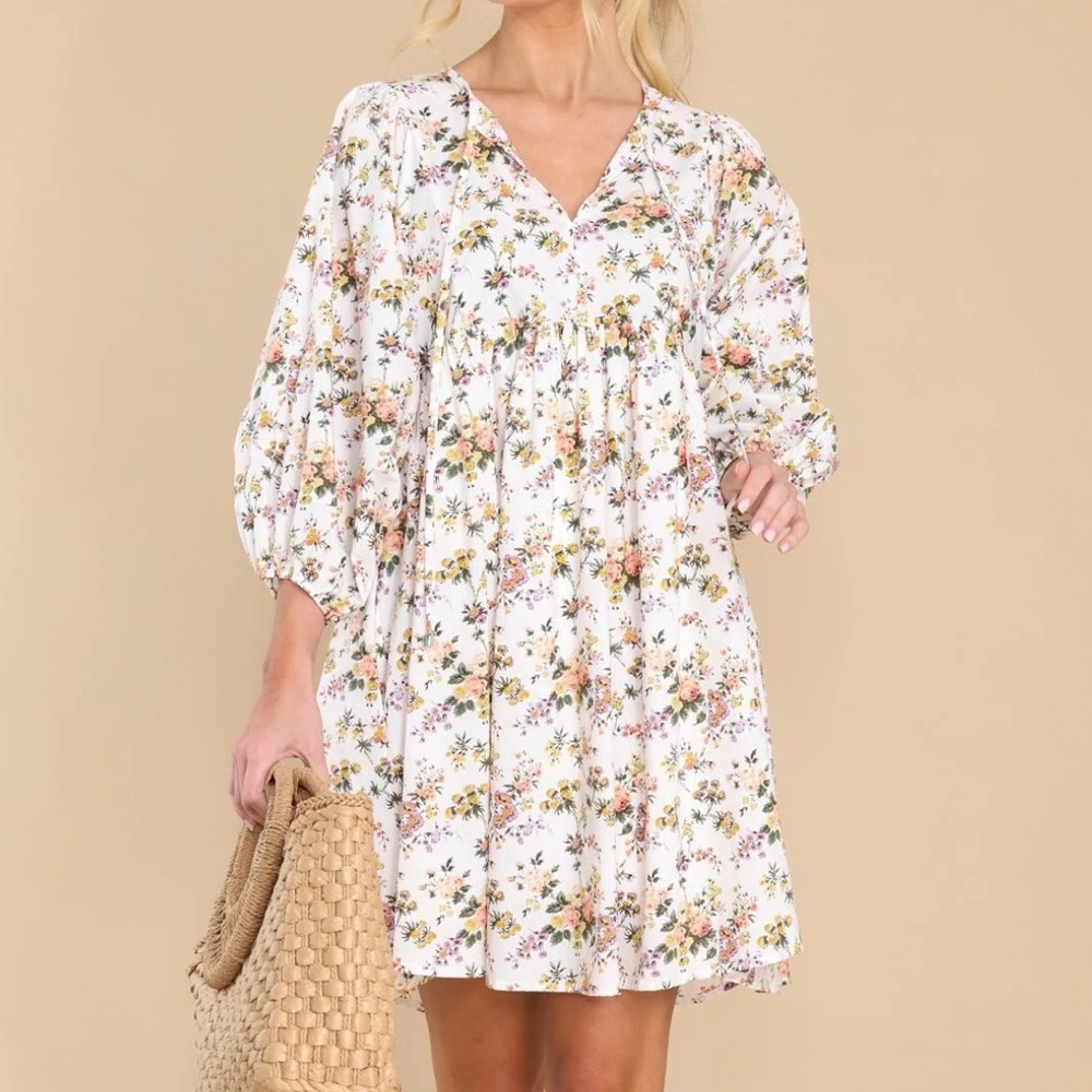 NEW ivory fall floral dress